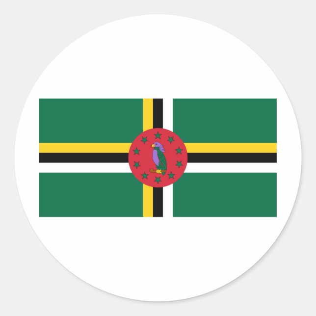 Dominica Flag Runder Aufkleber (Vorderseite)