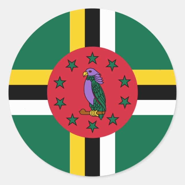 Dominica Flag Runder Aufkleber (Vorderseite)