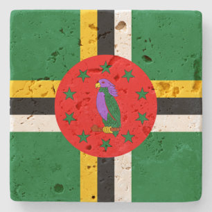 Dominica Flag Stone Untersetzer