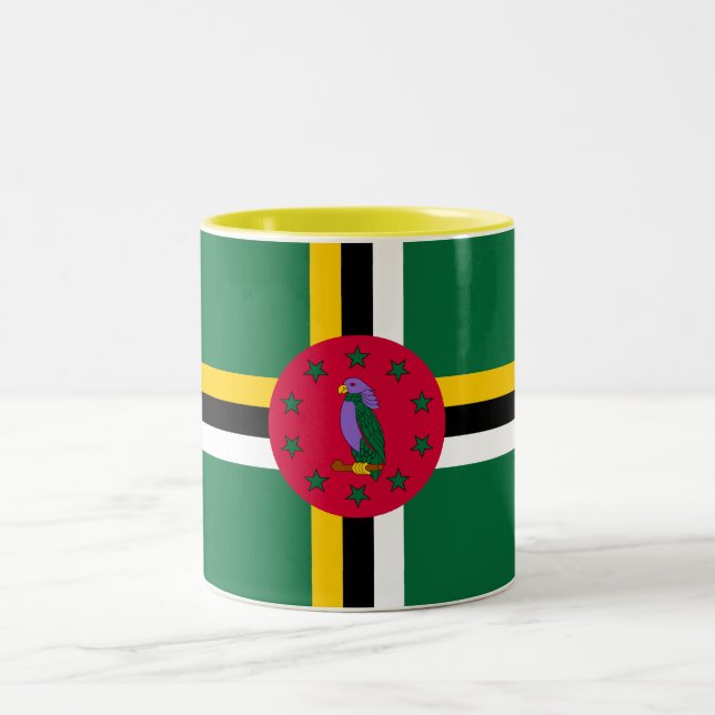 Dominica Flag Zweifarbige Tasse (Mittel)