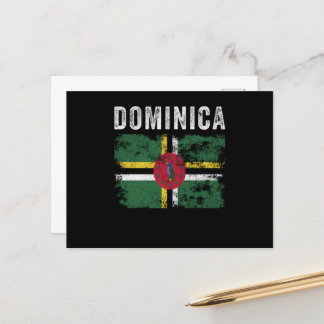 Dominica-Flagge beängstigend Dominikanische Flagge Postkarte