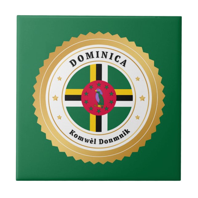 Dominica-Flagge Fliese (Vorderseite)