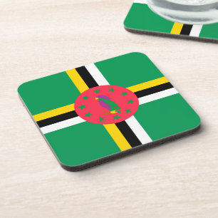 Dominica-Flagge Getränkeuntersetzer