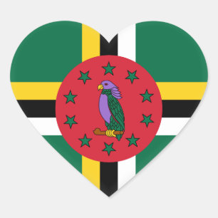 Dominica-Flagge Herz-Aufkleber