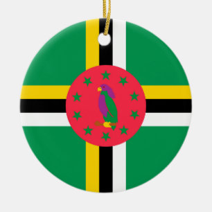 Dominica-Flagge Keramik Ornament
