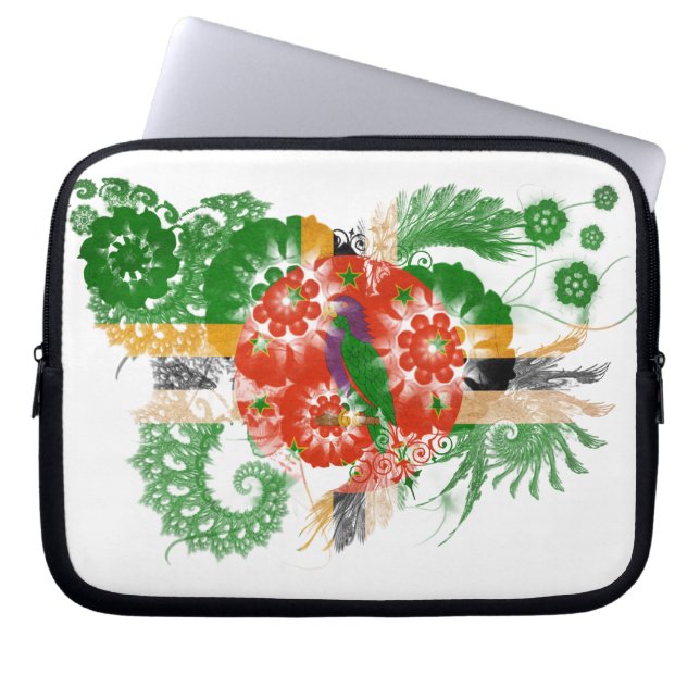 Dominica-Flagge Laptopschutzhülle (Vorderseite)