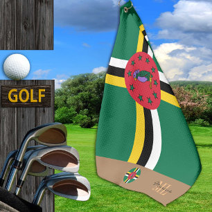 Dominica flagge und Dominica mit Monogramm Golf Ha Golfhandtuch