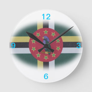 Dominica-Flaggenuhr Runde Wanduhr