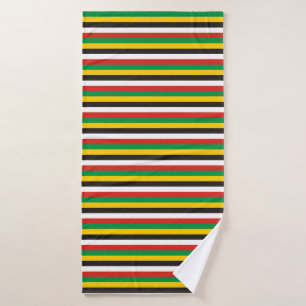 Dominica Guyana-Flaggenstreifen Land Linienmuster  Badehandtuch