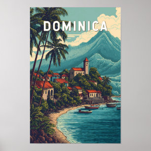 Dominica-Illustration Reise Kunst Vintage Poster