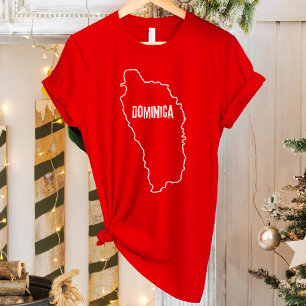 Dominica Landkarte Dominikanische Grenzlinie Kontu T-Shirt