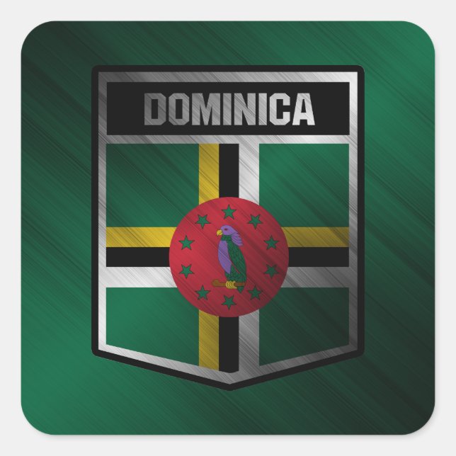 Dominica Quadratischer Aufkleber (Vorderseite)