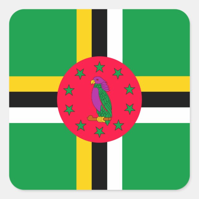 Dominica Quadratischer Aufkleber (Vorderseite)