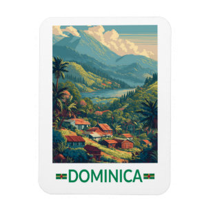 Dominica Reise Kunst Vintage Magnet