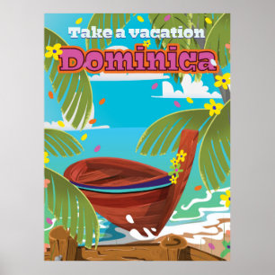 Dominica Retro Reiseplakat. Poster