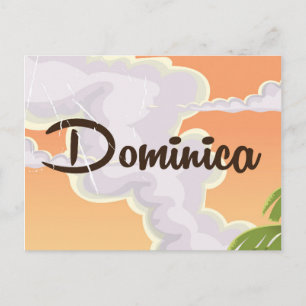 Dominica Retro Reiseplakat. Postkarte