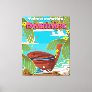 Dominica Retro-Reiseposter. Leinwanddruck