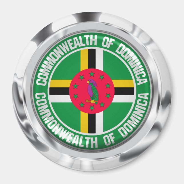 Dominica Round Emblem Magnet (Vorne)