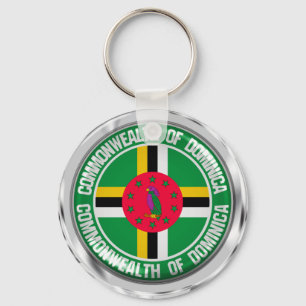Dominica Round Emblem Schlüsselanhänger
