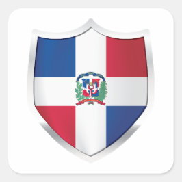 Dominica Silver Shield Flag Quadratischer Aufkleber