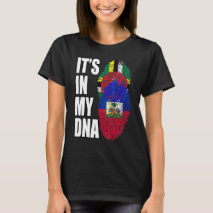 Dominica- und haitianische DNA-Flagge-Erbe Mischun T-Shirt