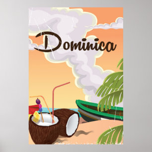 Dominica Vintage Urlaubsposter Poster
