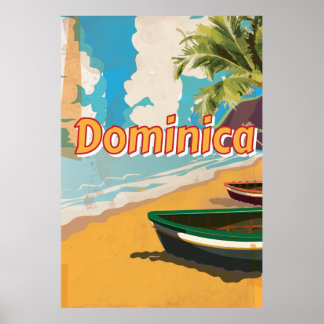 Dominica Vintager Urlaub Poster