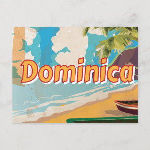 Dominica Vintager Urlaub Poster Postkarte