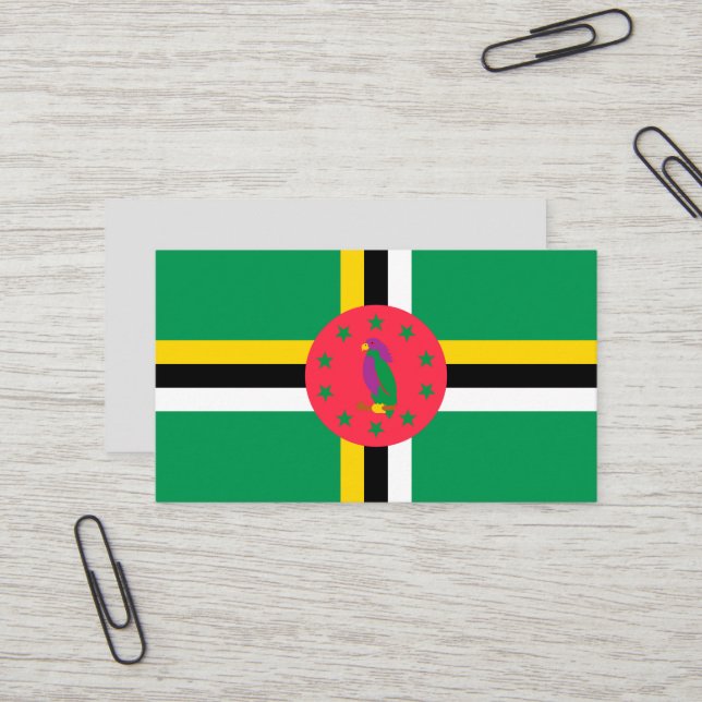 Dominica Visitenkarte (Vorderseite/Rückseite Beispiel)