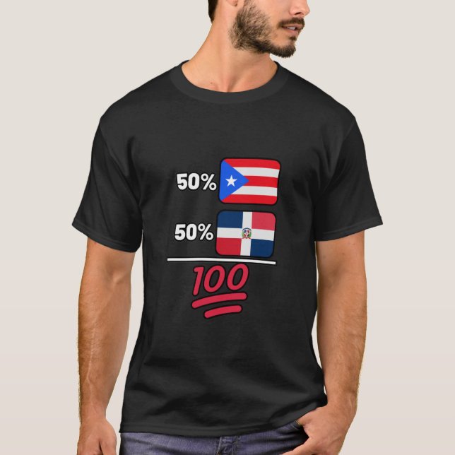 Dominican Plus Puerto Rico Mix Erbe T-Shirt (Vorderseite)