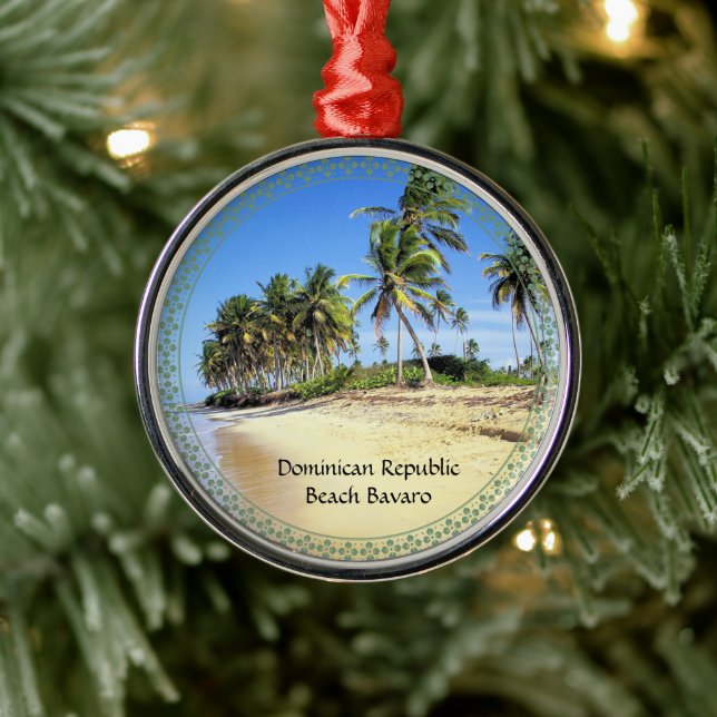 Dominican Republic Beach Bavaro Ornament Aus Metall (Baum)