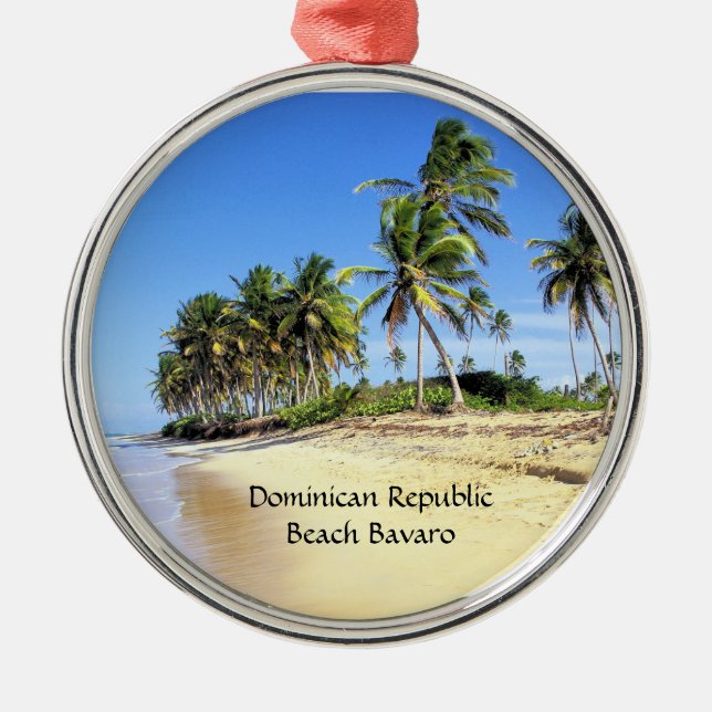Dominican Republic Beach Bavaro Ornament Aus Metall (Vorne)
