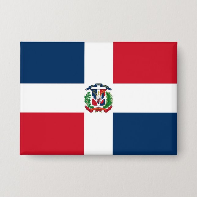 Dominican Republic Flag Bandera Dominicana Button (Vorderseite)