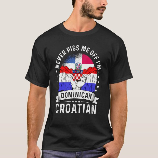 Dominican Republic Flag Croatia Grown  Humor Pride T-Shirt (Vorderseite)