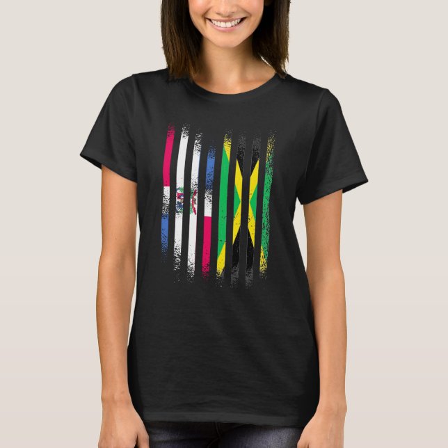 Dominican Republic Flag Jamaica Grown Country Flag T-Shirt (Vorderseite)