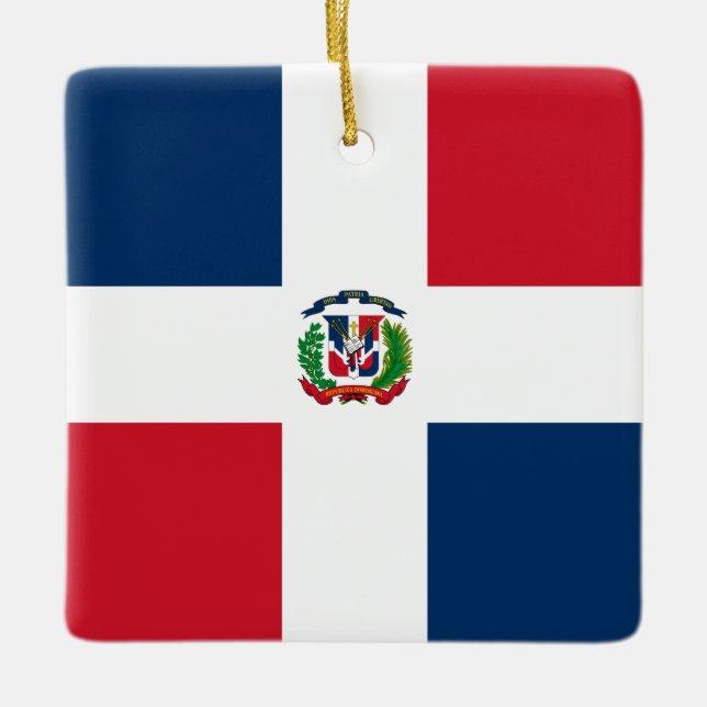 Dominican Republic Flag Keramikornament (Vorderseite)