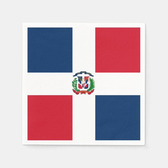 Dominican Republic flag Paper Napkin Serviette (Vorderseite)