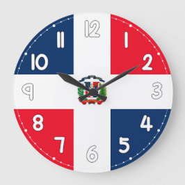 Dominican Republic Flag Wall Clock – Patriotic Hom Große Wanduhr