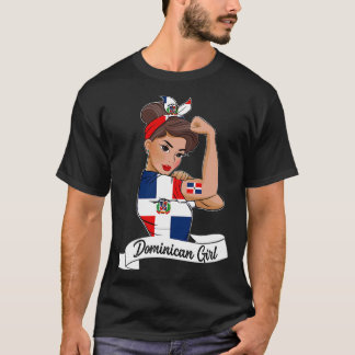 Dominicana Girl Flag RD Dominikanische Republik Fr T-Shirt