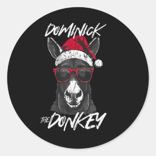 Dominick der Donkey Runder Aufkleber