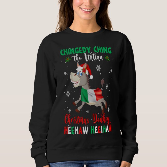 Dominick The Christmas Donkey-italienisch Sweatshirt (Vorderseite)