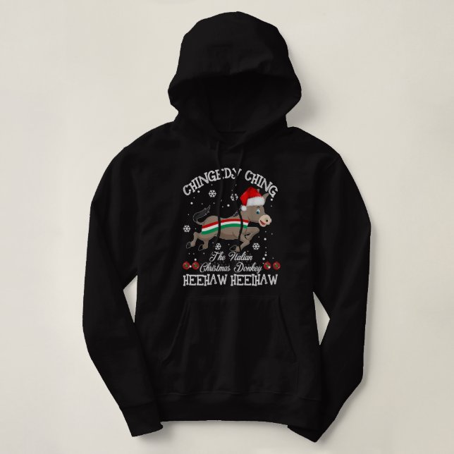 Dominick The Christmas Donkey Italienischer Donkey Hoodie (Design vorne)