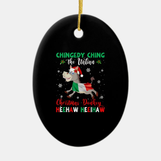 Dominick The Christmas Donkey-italienischer Donkey Keramik Ornament (Vorne)
