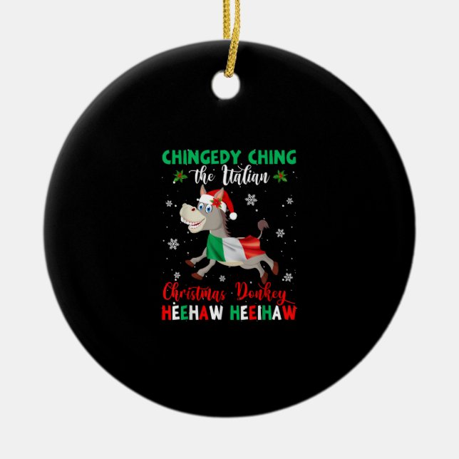 Dominick The Christmas Donkey-italienischer Donkey Keramik Ornament (Vorne)