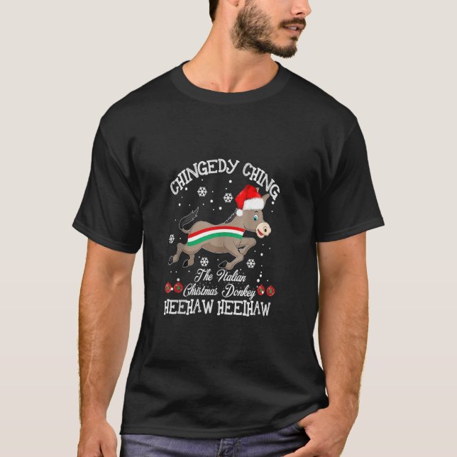 Dominick The Christmas Donkey Italienischer Donkey T-Shirt (Vorderseite)