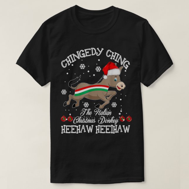 Dominick The Christmas Donkey Italienischer Donkey T-Shirt (Design vorne)
