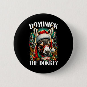 Dominick The Donkey Funny Christmas Italienischer  Button