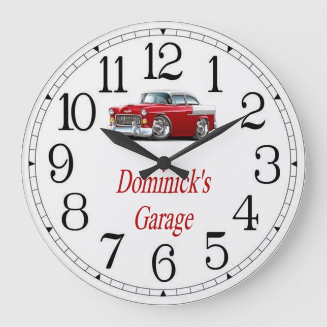 Dominick's Classic Car Garage Große Wanduhr (Vorderseite)