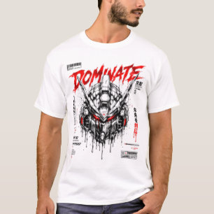 Dominiere Cyberpunk-Mecha-Roboter-Dystopie-Einheit T-Shirt