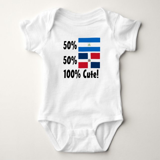 Dominikaner 100% 50% Nicaraguaner-50% niedlich Baby Strampler (Vorderseite)